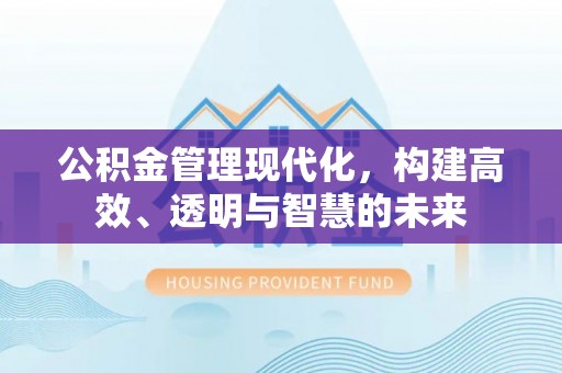 丰镇公积金管理现代化，构建高效、透明与智慧的未来