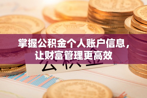 丰镇掌握公积金个人账户信息，让财富管理更高效
