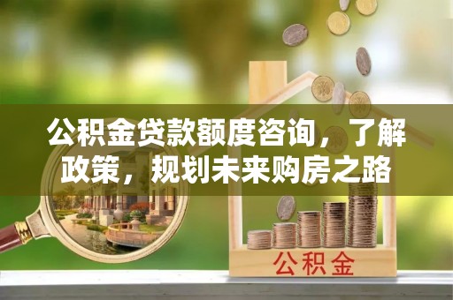 丰镇公积金贷款额度咨询，了解政策，规划未来购房之路