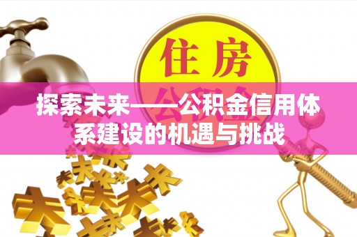 丰镇探索未来——公积金信用体系建设的机遇与挑战