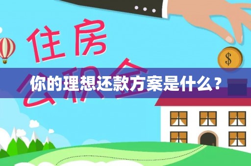 丰镇你的理想还款方案是什么？