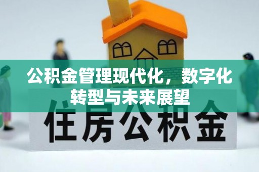 丰镇公积金管理现代化，数字化转型与未来展望